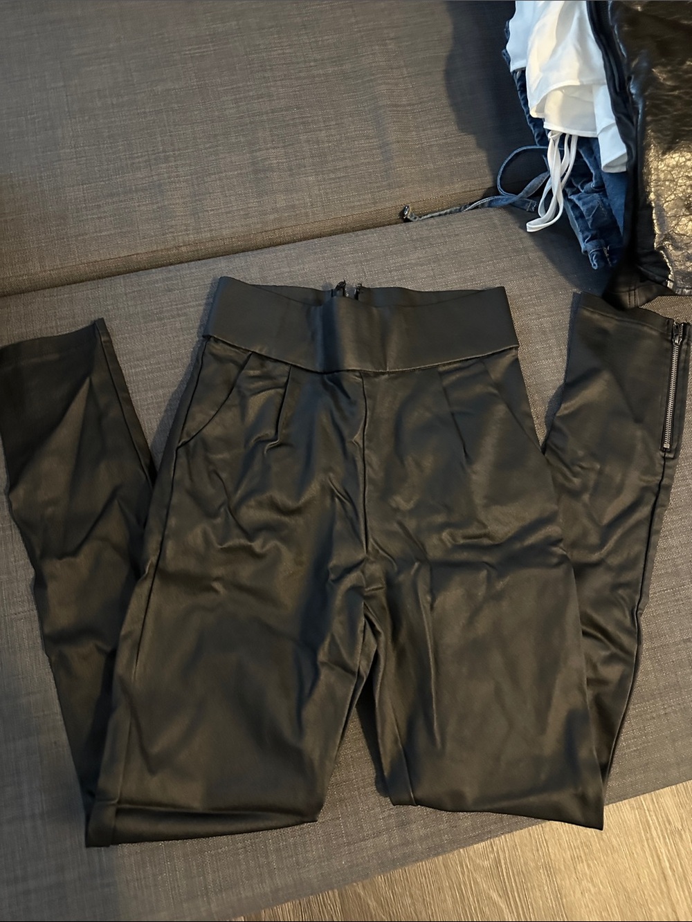 White Fox Boutique Black Faux Leather Skinny Pants